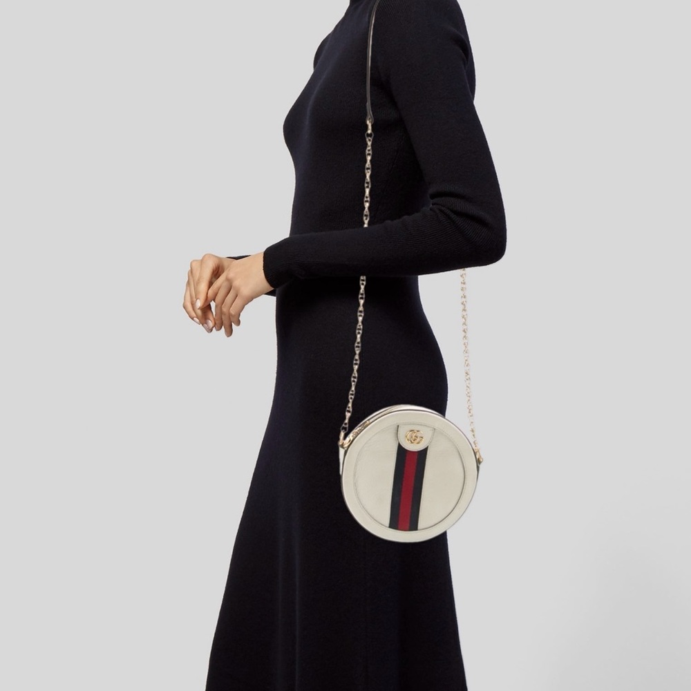 Gucci Mini Ophidia Round backpack in white color - Picture 7 of 11